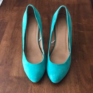 Teal Suede Pumps